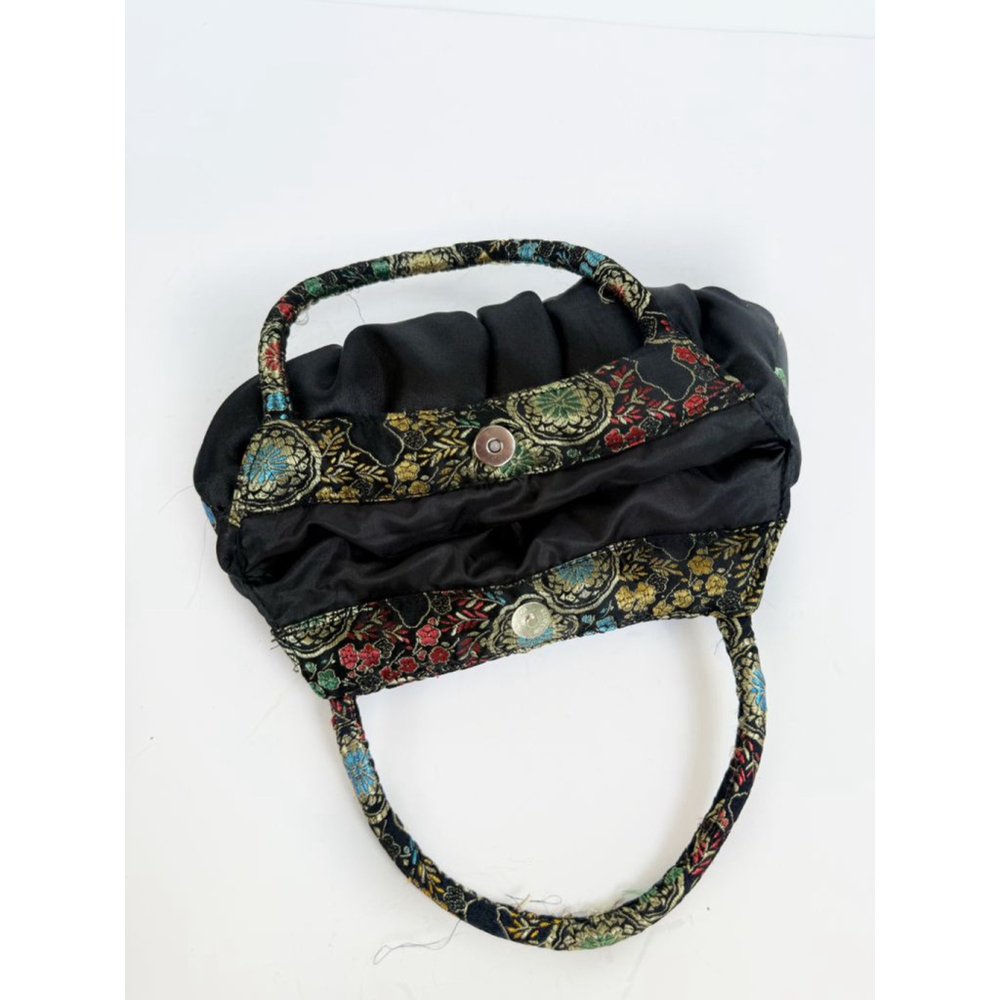 Black multi color print dragon, snake and pearl handbag - Picture 3 of 8